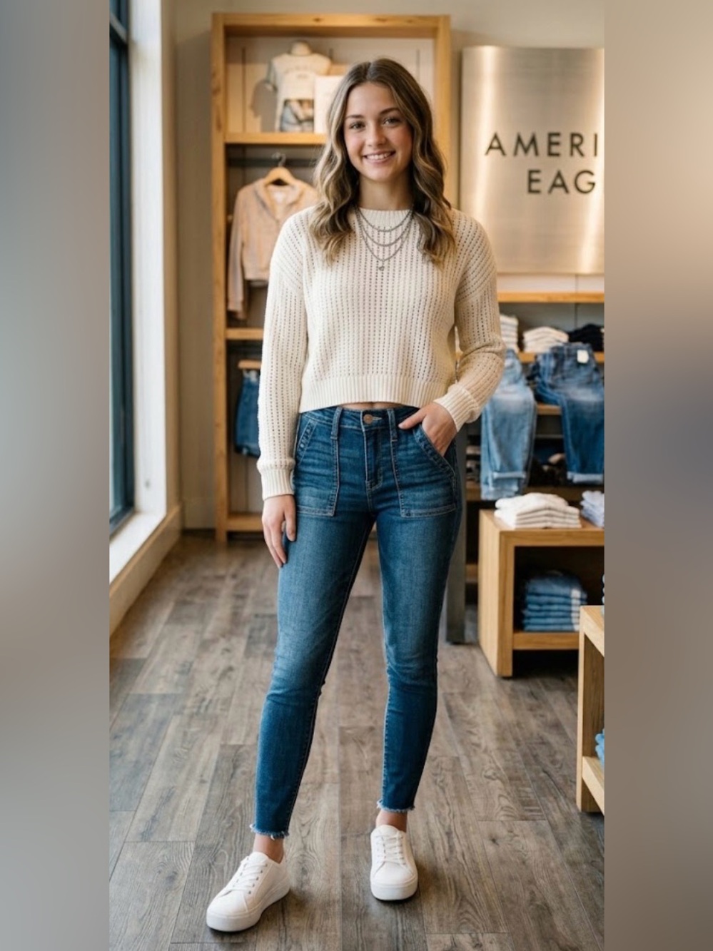 American Eagle High-Waisted Patch Pocket Skinny Jeans